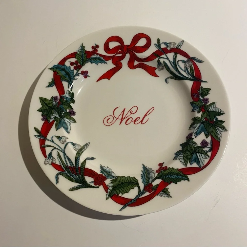 Martha Stewart Collection Holiday Salad Plates Set 4 Noel Cheer Joy Peace Macys